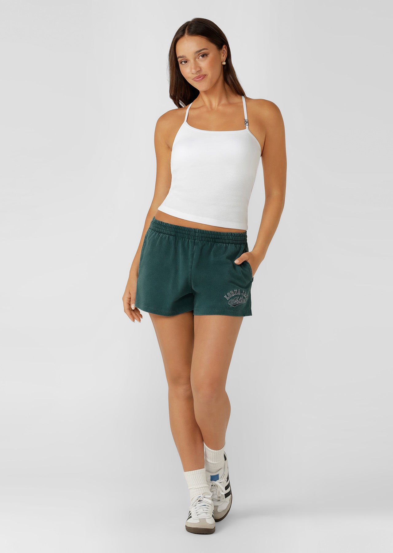 Lorna Jane Prestige Washed Shorts - Washed Palmetto Green