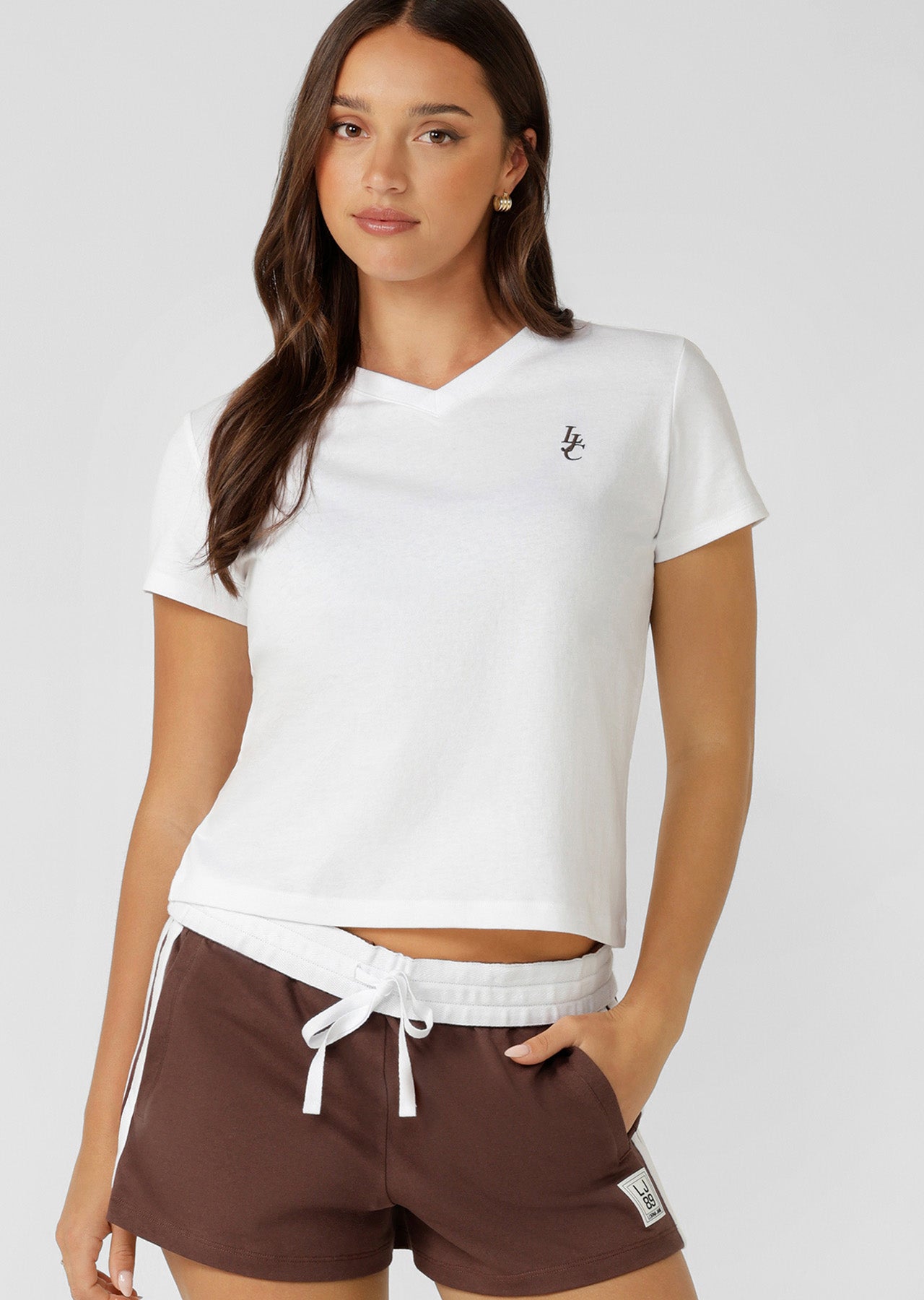 Lorna Jane V-Neck Slim T-Shirt - White