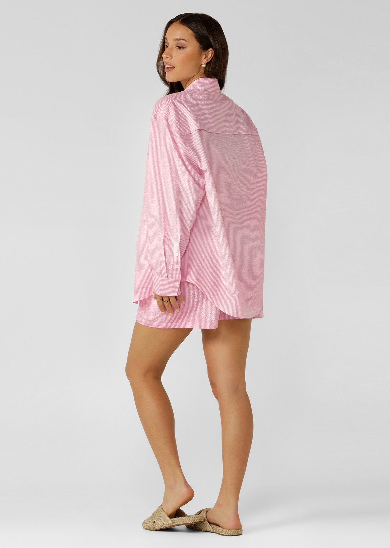 Lorna Jane Lorna Jane Heritage Long Sleeve Shirt - Sweet Pink Stripe