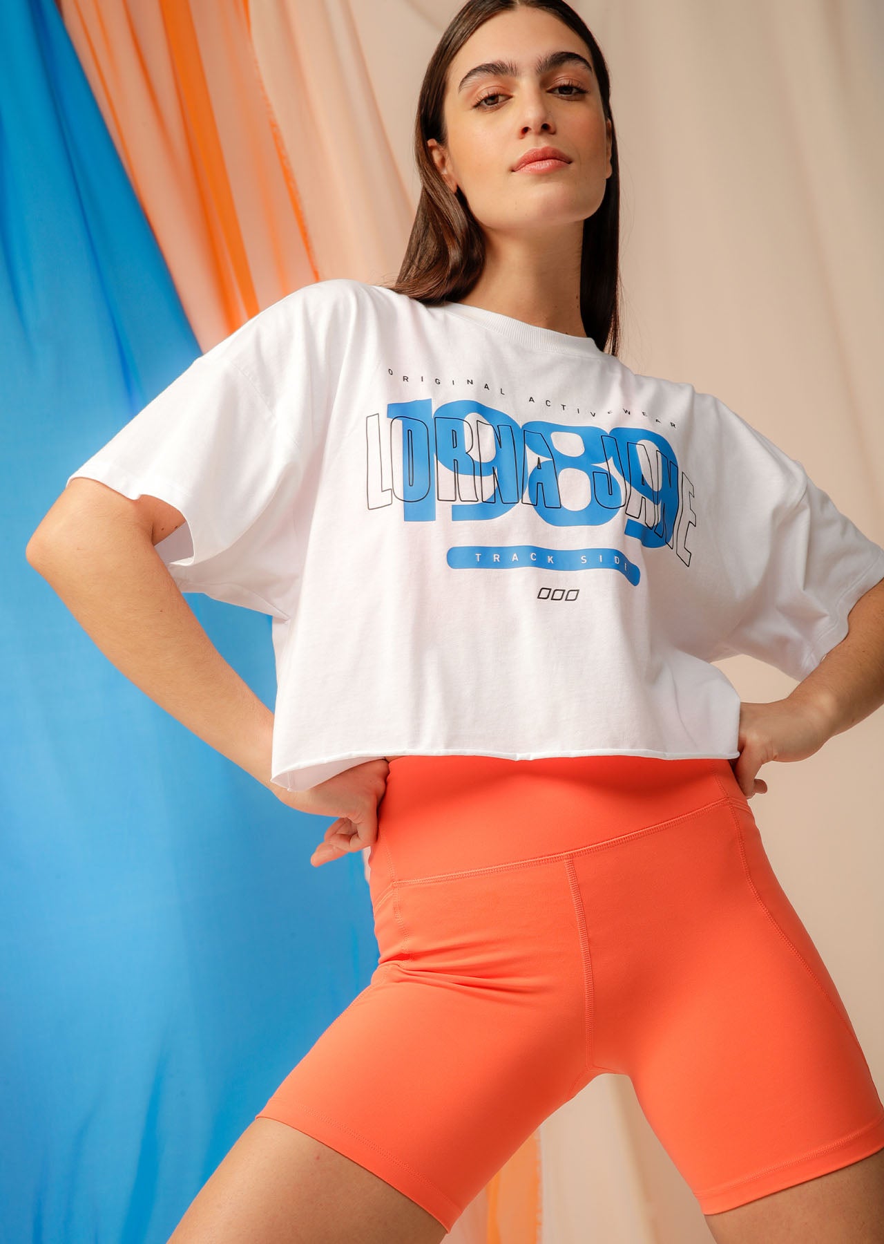 Lorna Jane 1989 Transdry Cropped Tee - White