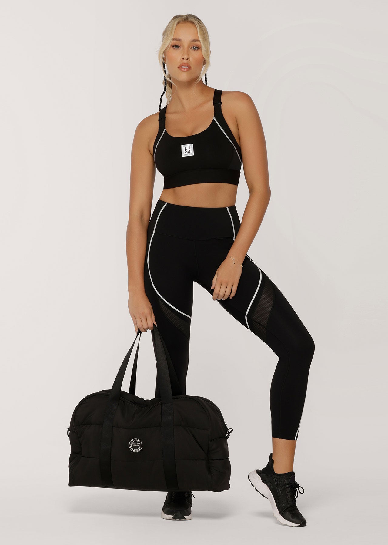Lorna Jane Puffer Gym Bag - Black