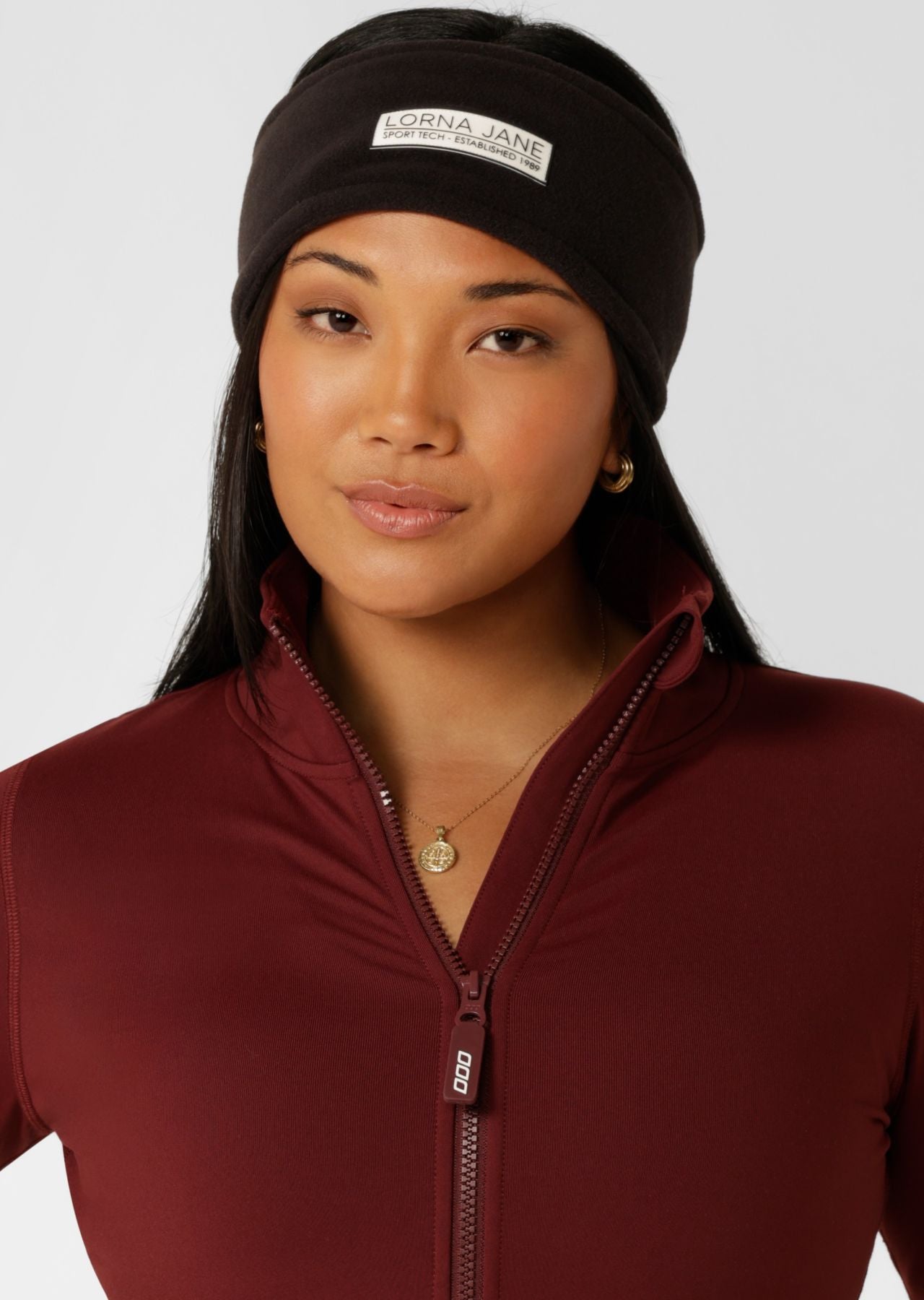 Lorna Jane Reflective Polar Fleece Headband - Black