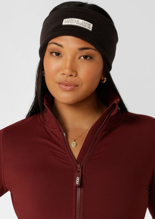 Lorna Jane Reflective Polar Fleece Headband - Black