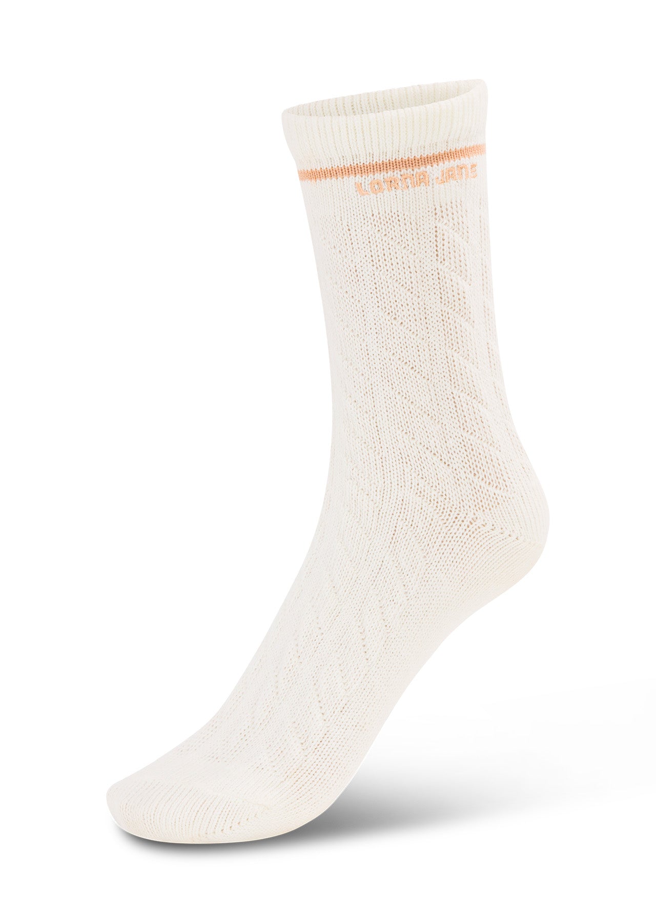 Lorna Jane Cable Knit Crew Socks - Cream & Latte