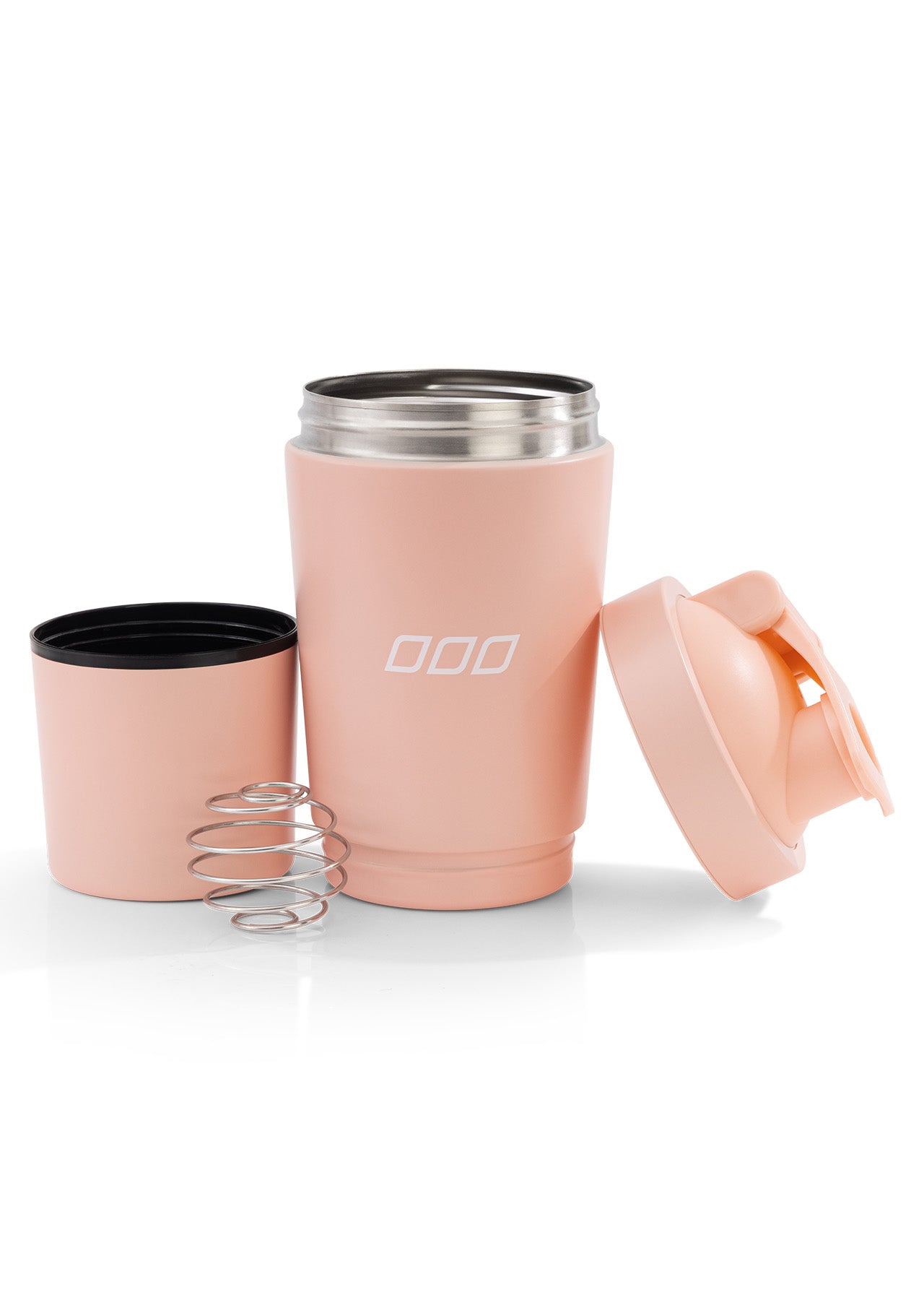Lorna Jane Stainless Steel Compartment Protein Shaker - Dream Pink