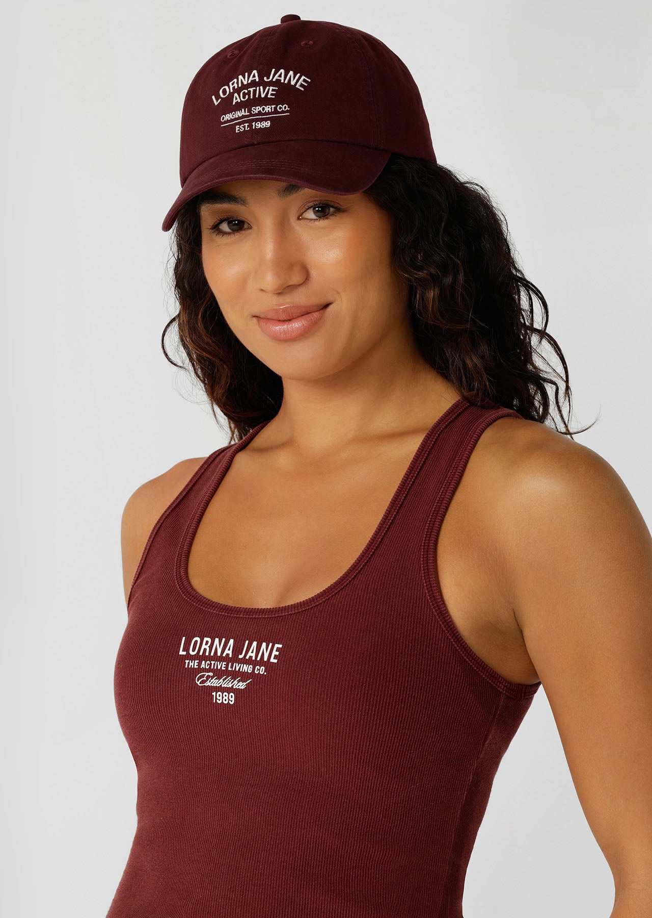 Lorna Jane Original Sport Washed Cap - Washed Dark Ruby