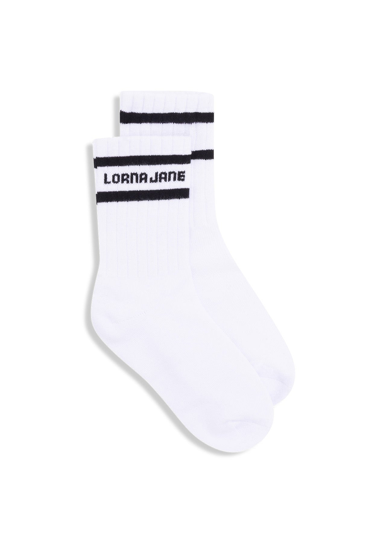 Lorna Jane Sporty Crew Socks - White & Black