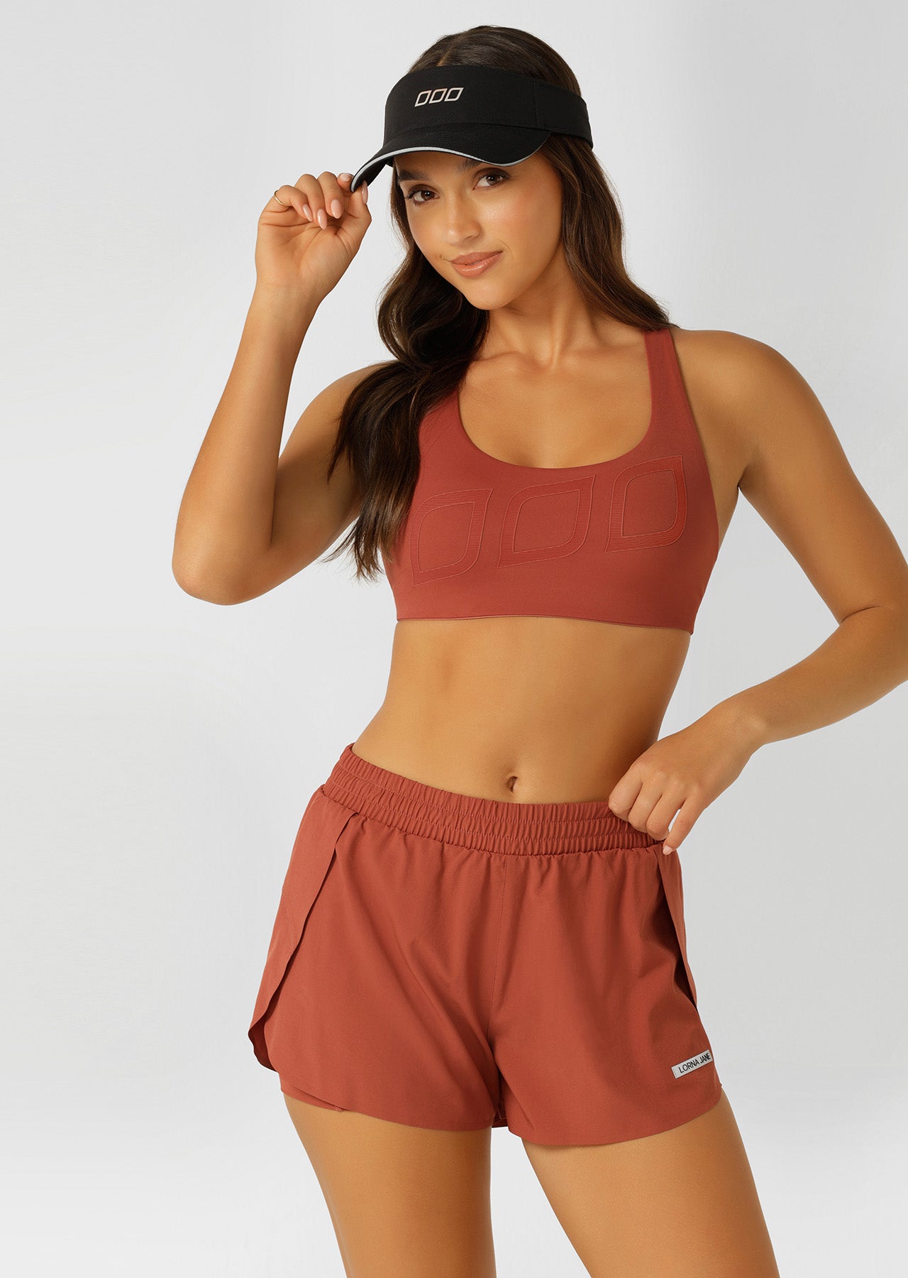 Lorna Jane Never Give Up Removable Sweatband Visor - Black