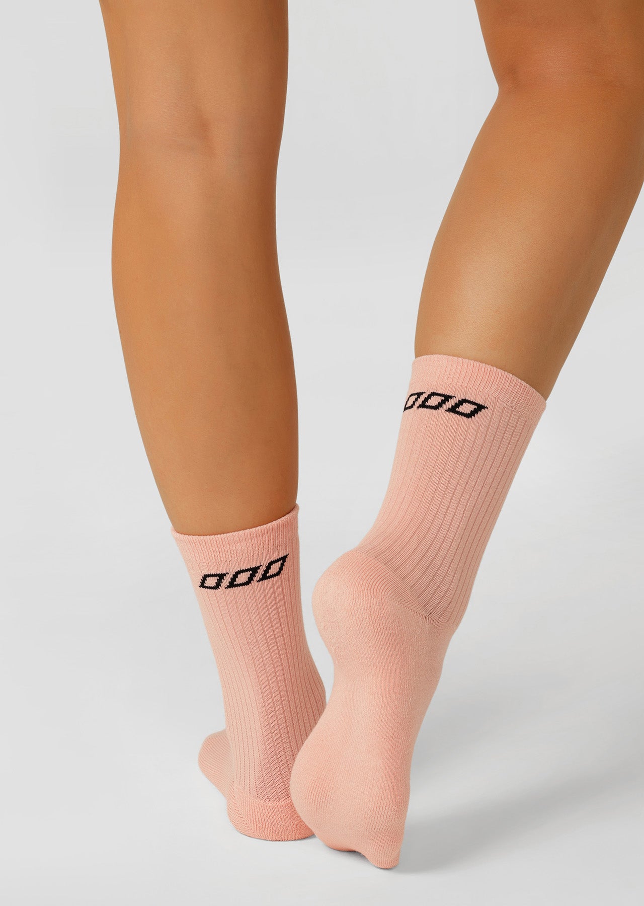 Lorna Jane 2PK Iconic Crew Socks - White/Ballerina