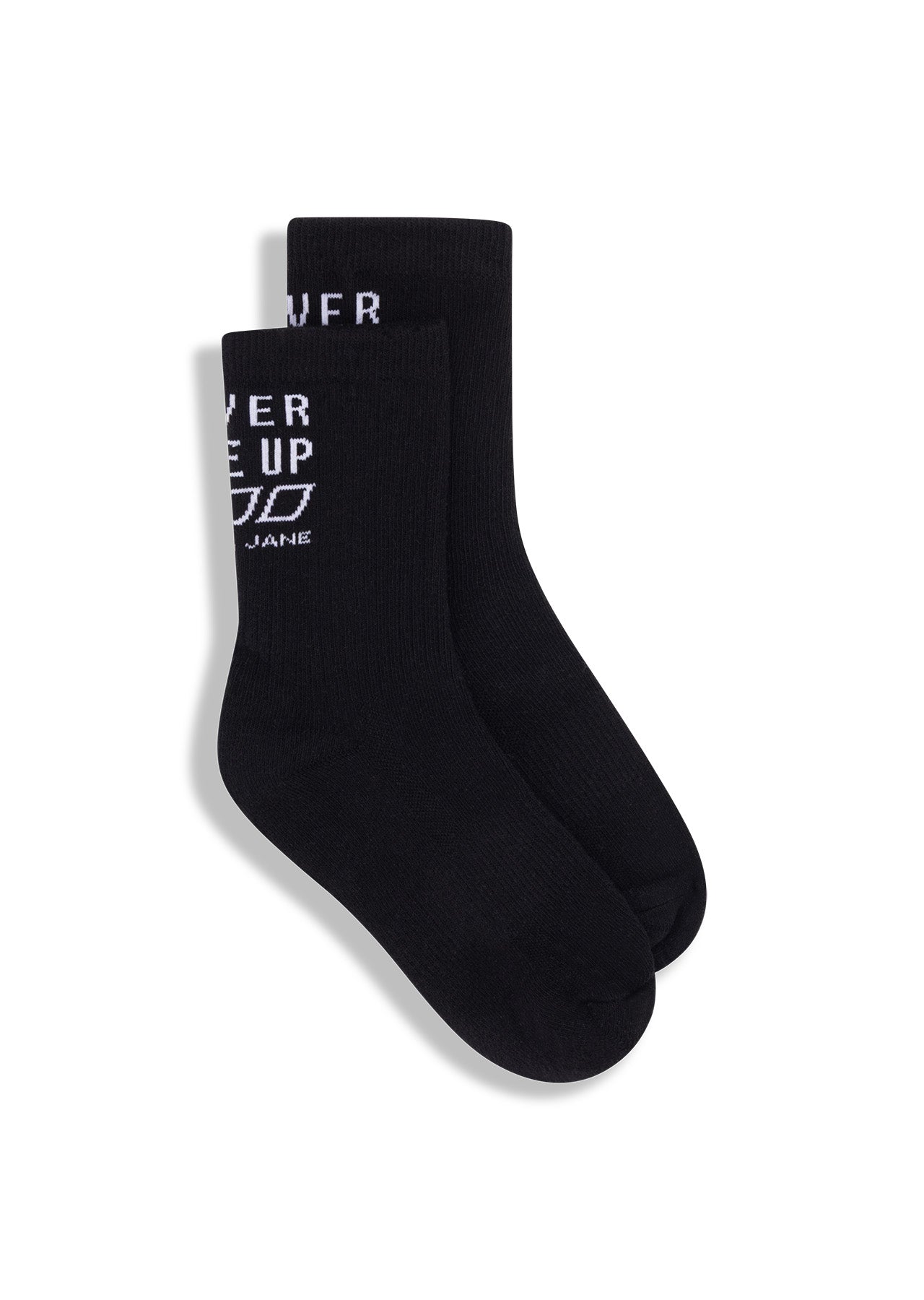 Lorna Jane Never Give Up Arch Support Crew Socks - Black