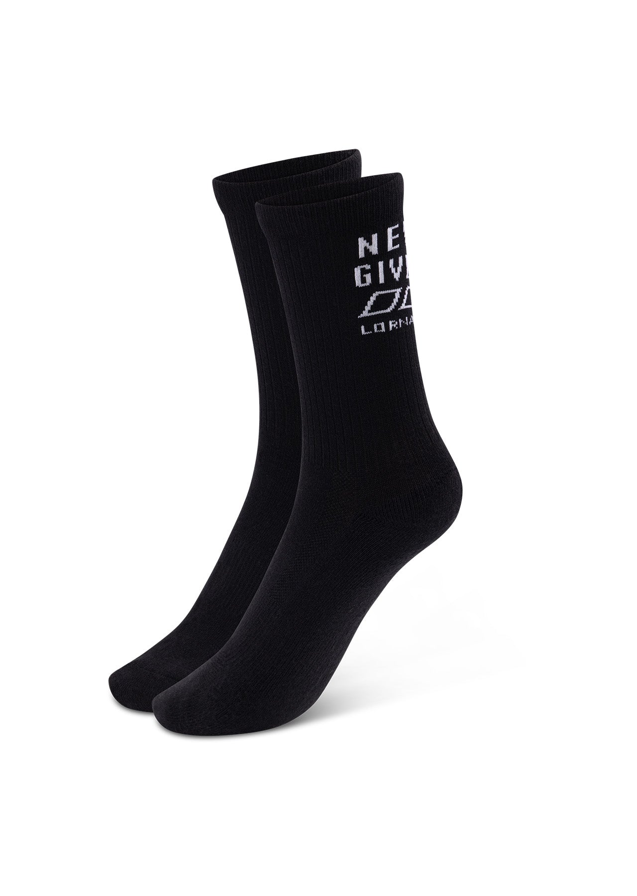 Lorna Jane Never Give Up Arch Support Crew Socks - Black