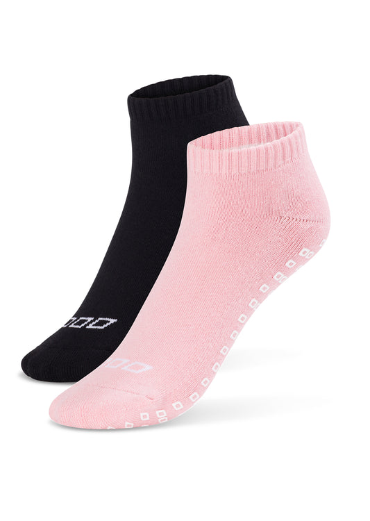 Lorna Jane 2Pk Icon Pilates Sock - Black & Cotton Candy