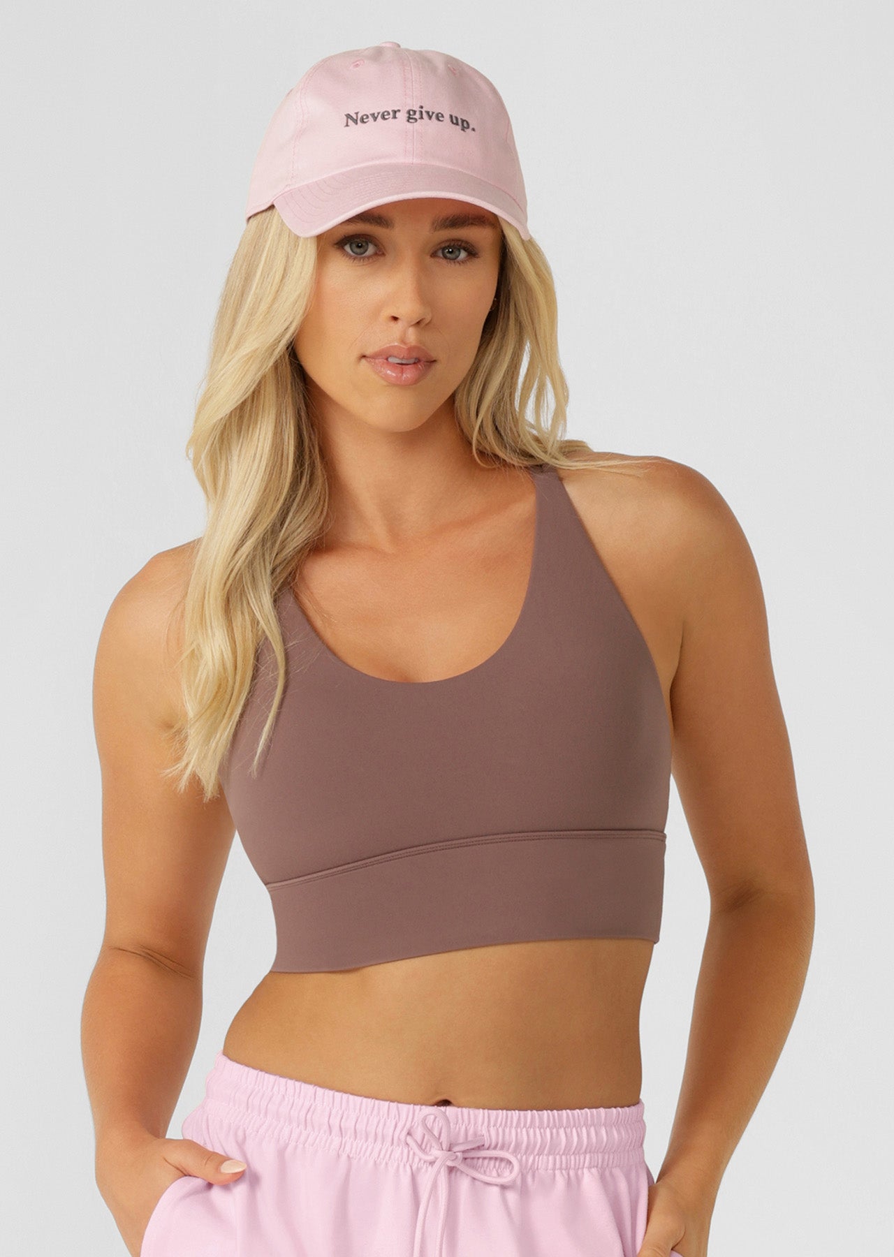 Lorna Jane Never Give Up Cap - Washed Sweet Pink