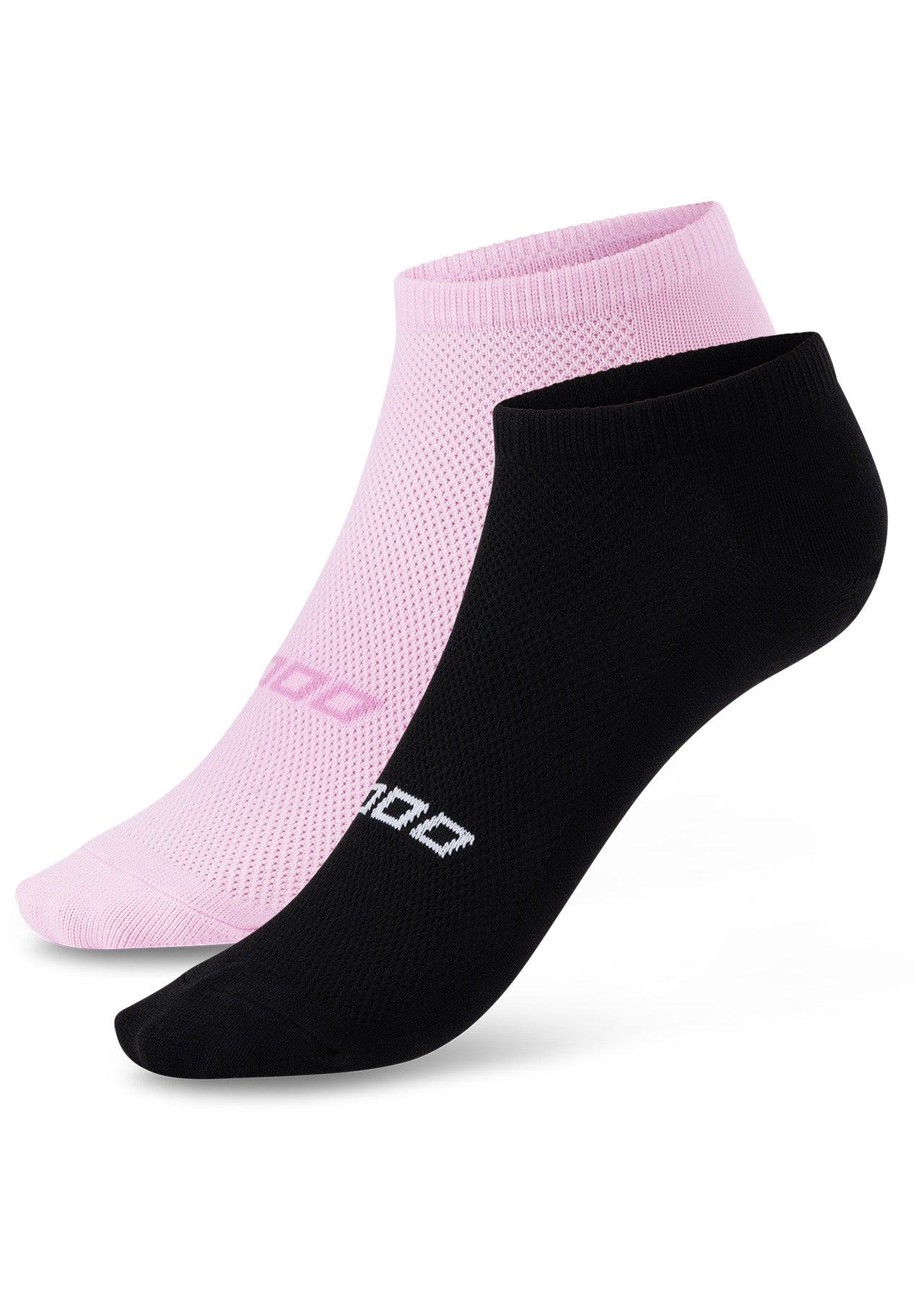 Lorna Jane 2PK Secret Socks - Black/Shocking Pink