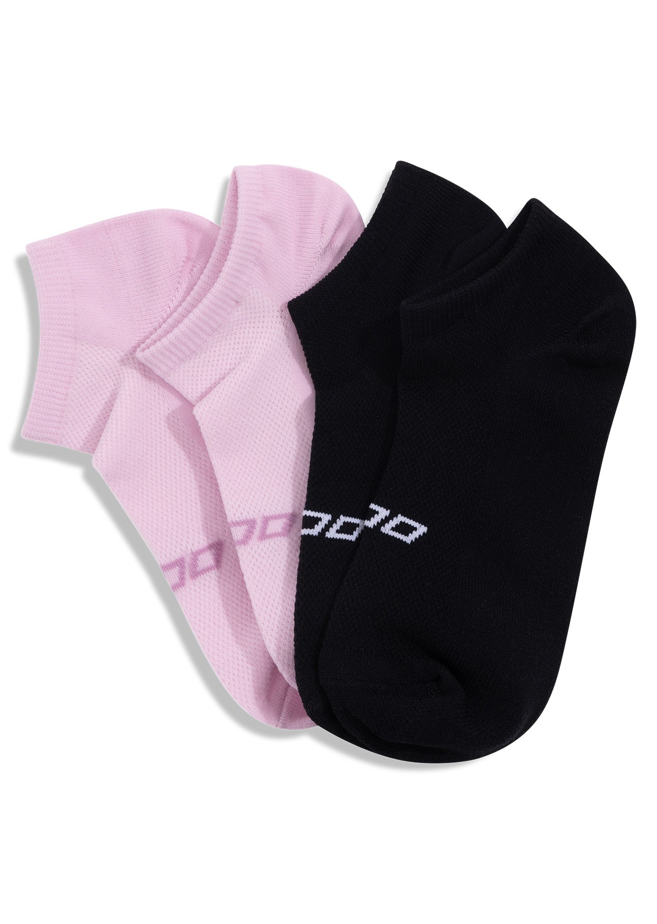 Lorna Jane 2PK Secret Socks - Black/Shocking Pink