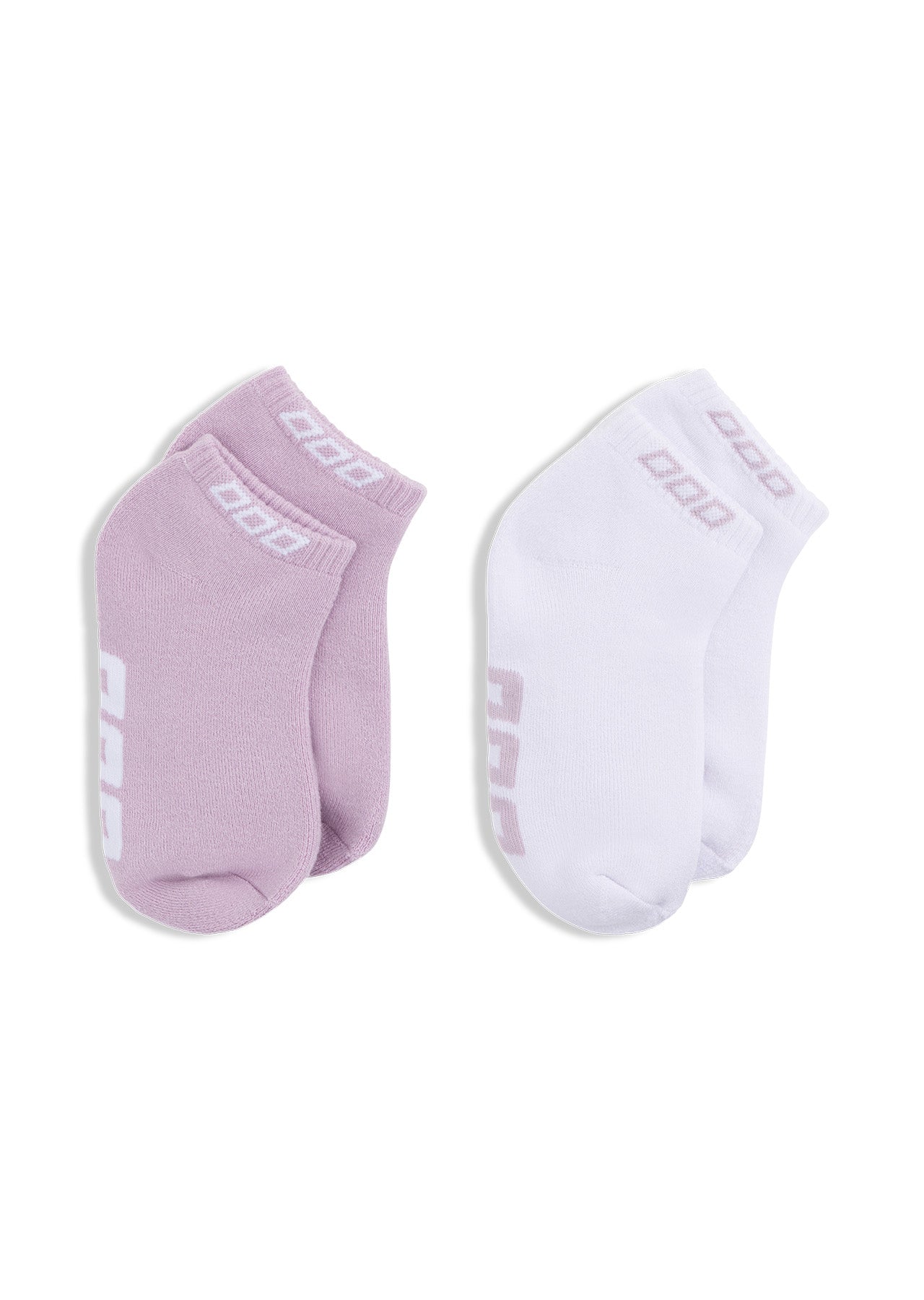 Lorna Jane 2PK Iconic Socks - Pale Orchid Lilac & White