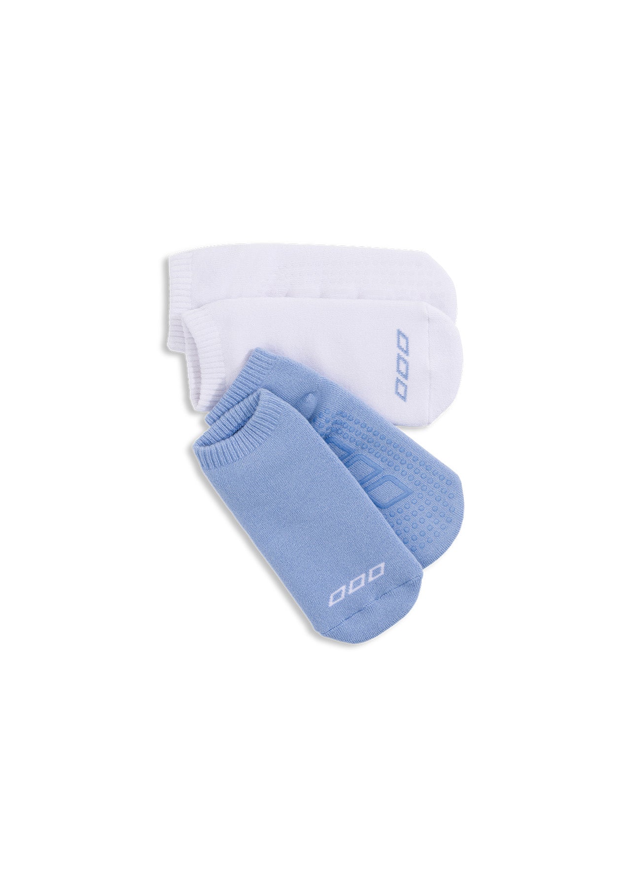 Lorna Jane 2PK Icon Pilates Grip Socks - Light Moonlight & White