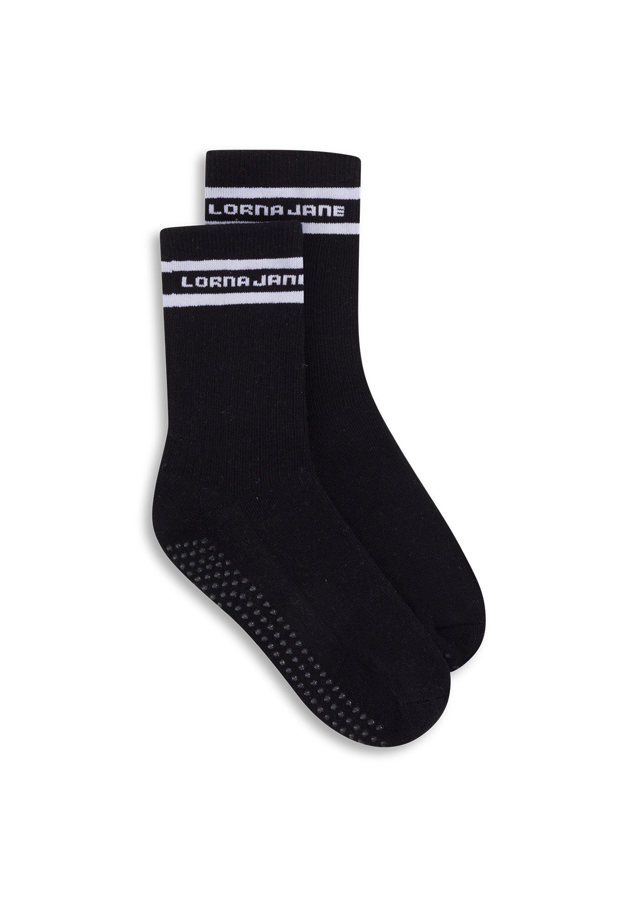 Lorna Jane Pilates Grip Crew Socks - Black