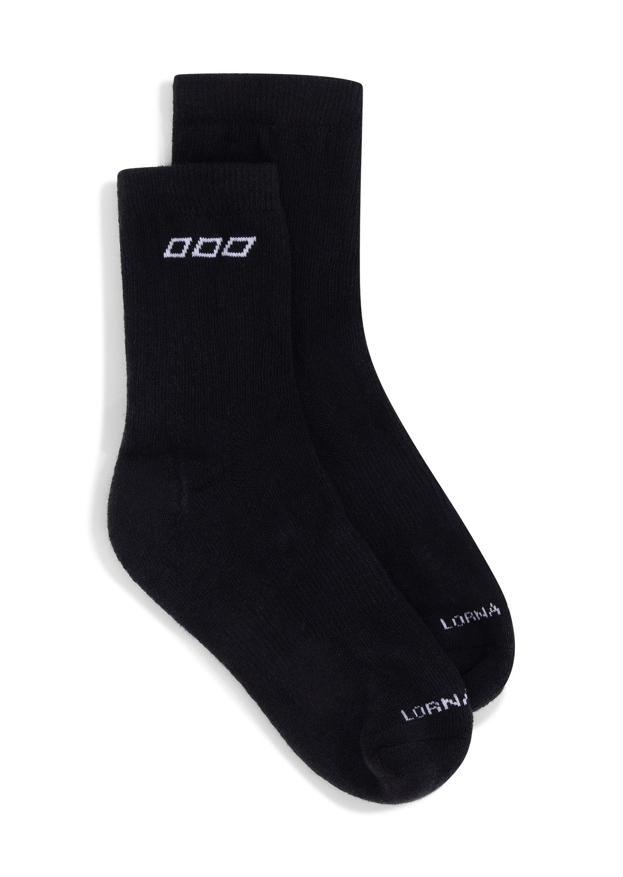Lorna Jane LJ Quarter Crew Socks - Black & White