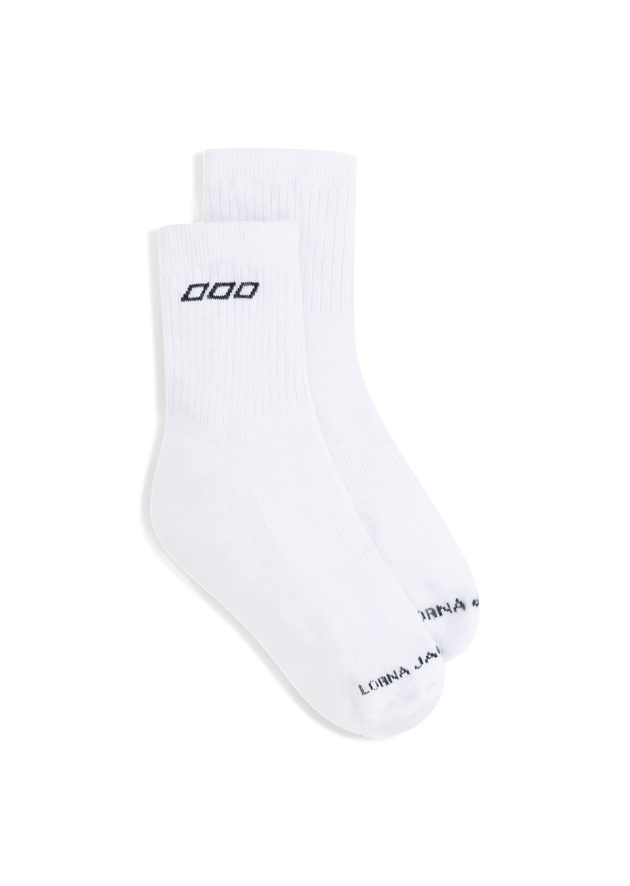 Lorna Jane LJ Quarter Crew Socks - White & Black