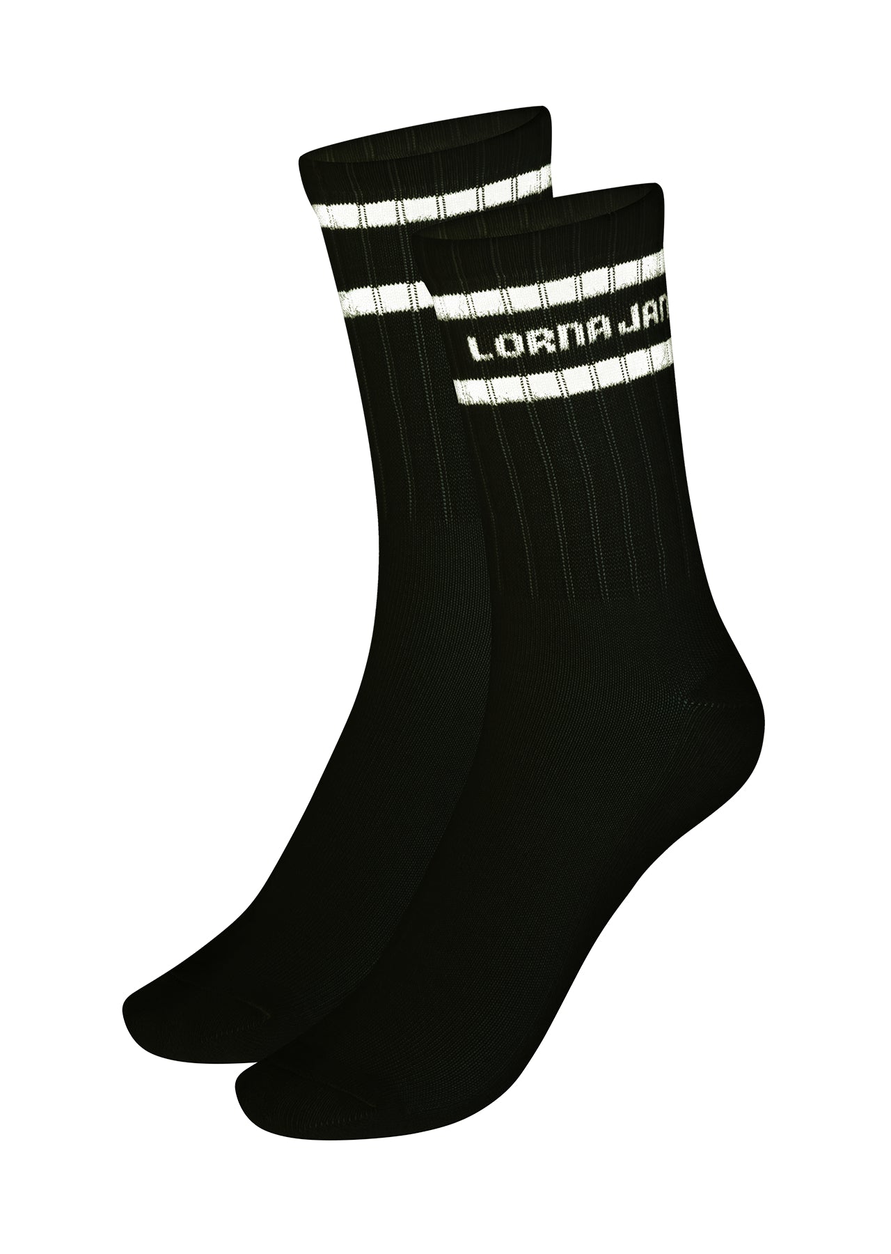 Lorna Jane Sporty Crew Socks - Black & White