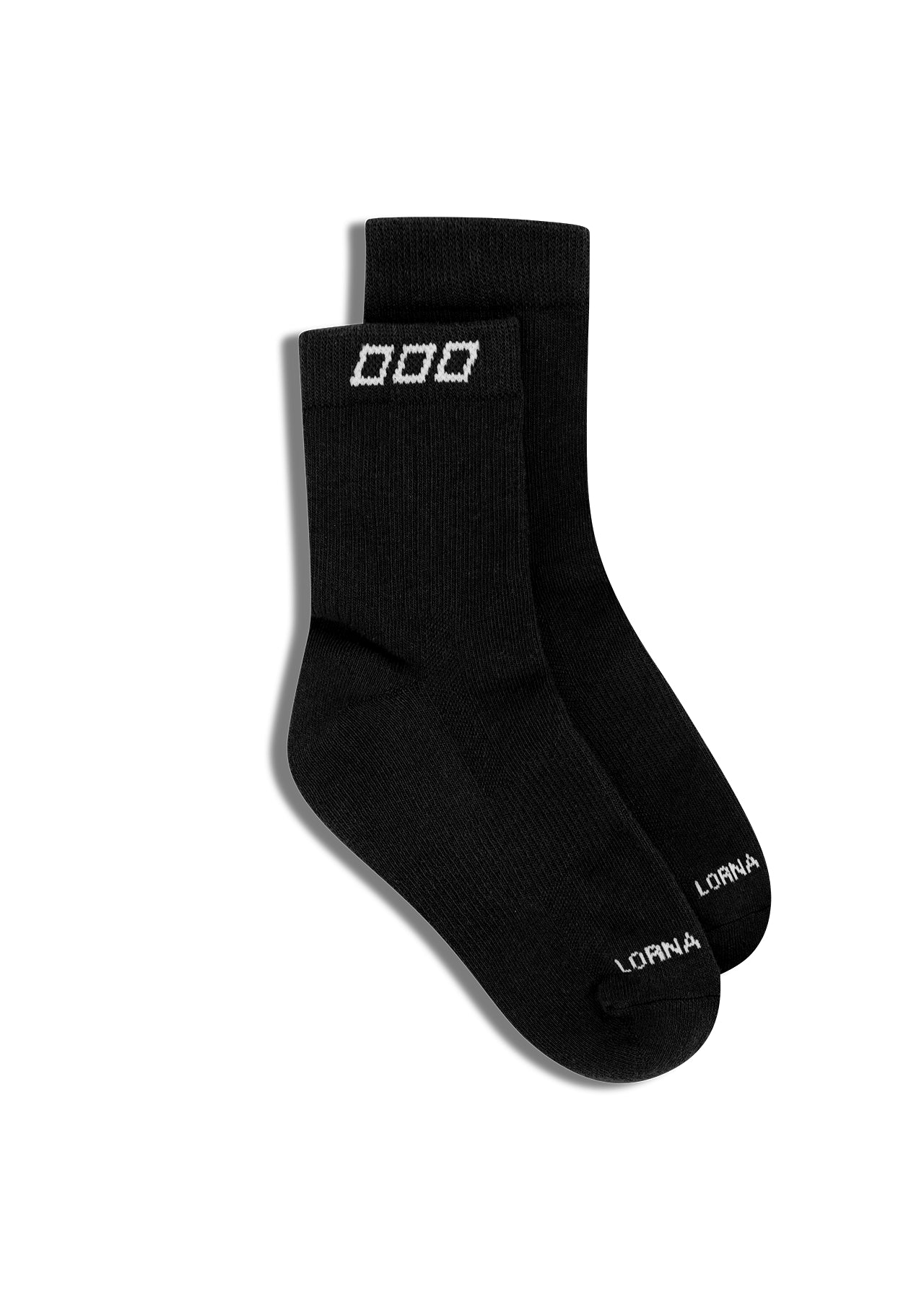 Lorna Jane LJ Quarter Crew Socks - Black & White