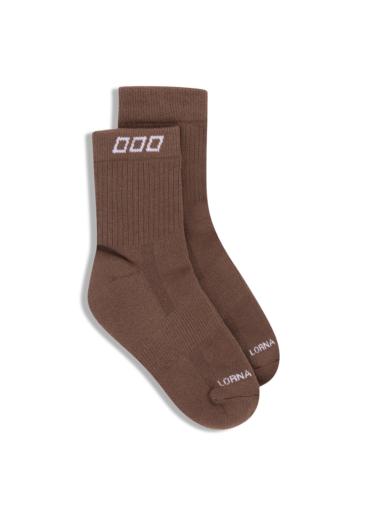 Lorna Jane LJ Quarter Crew Socks - Dark Cedar & White