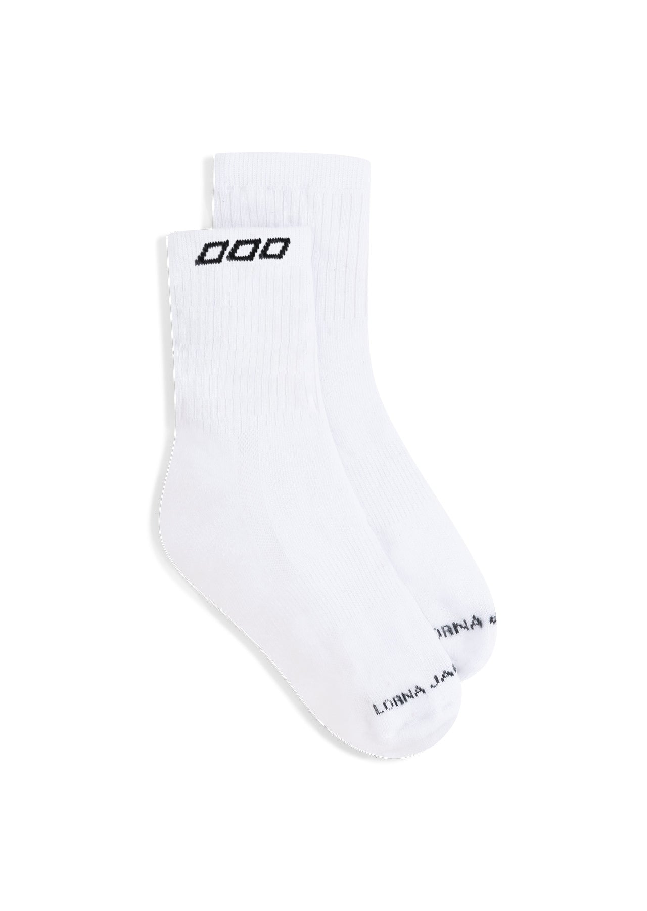 Lorna Jane LJ Quarter Crew Socks - White & Black
