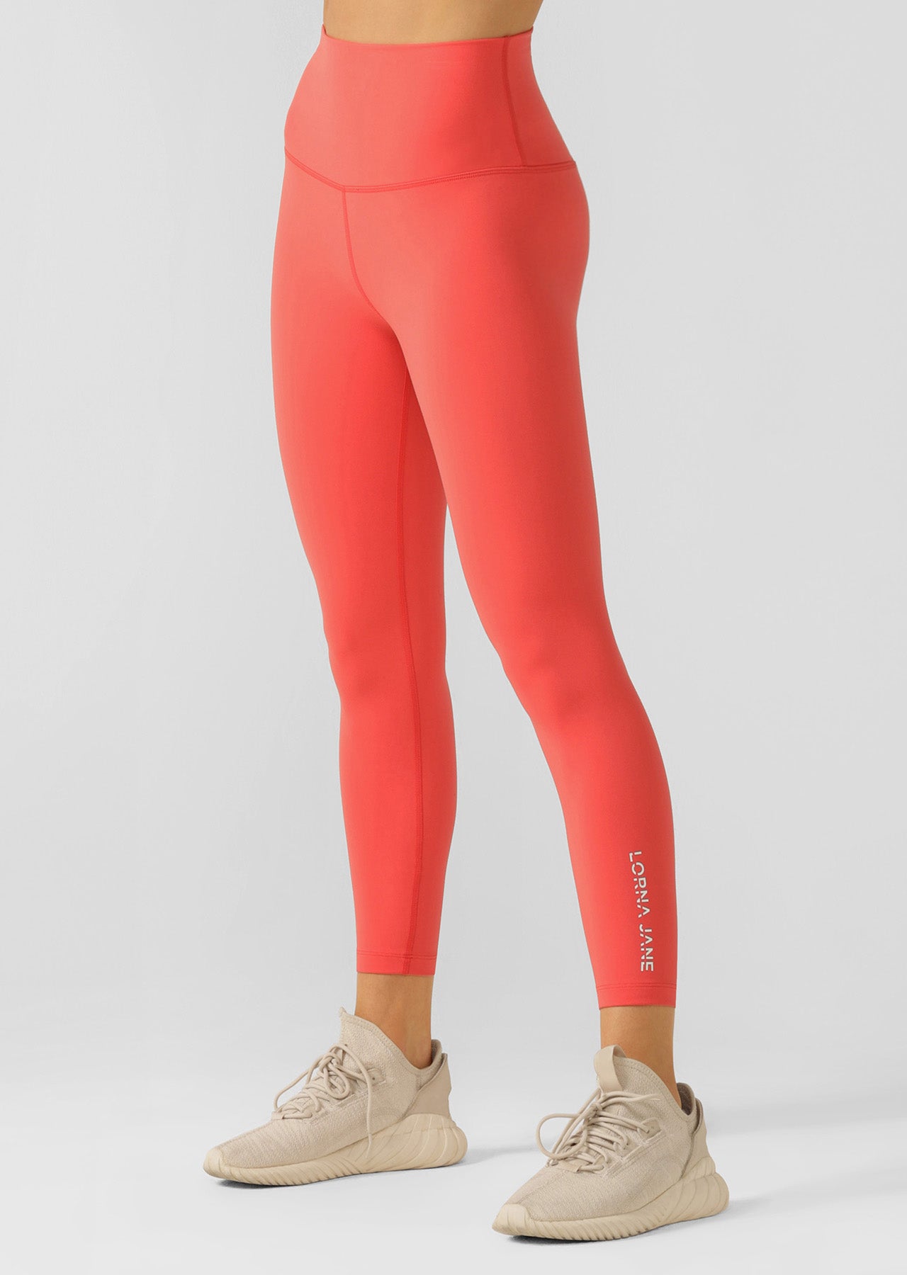 Lorna Jane Hi-Fold Lotus Ankle Biter Leggings - Strawberry