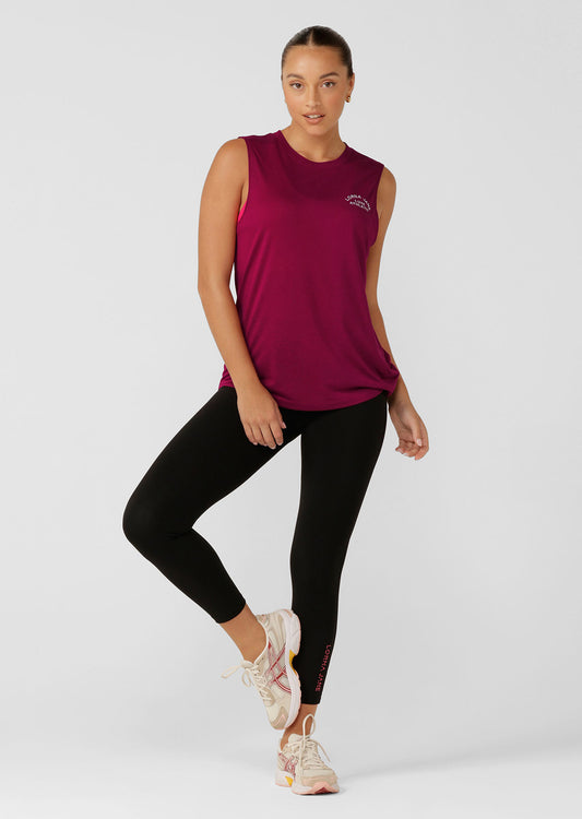 Lorna Jane Lotus Muscle Tank - Persian Rose