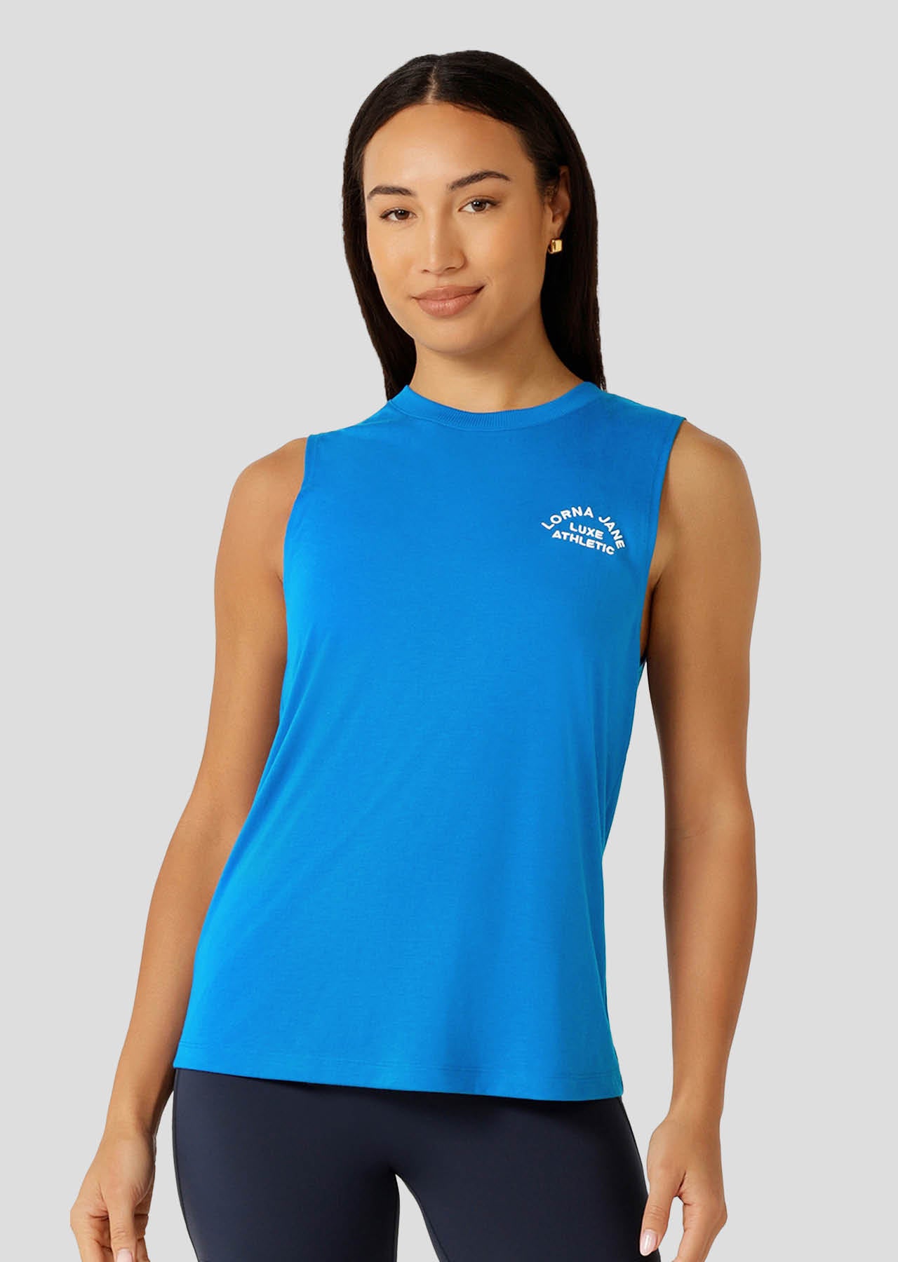 Lorna Jane Lotus Muscle Tank - Vista Blue