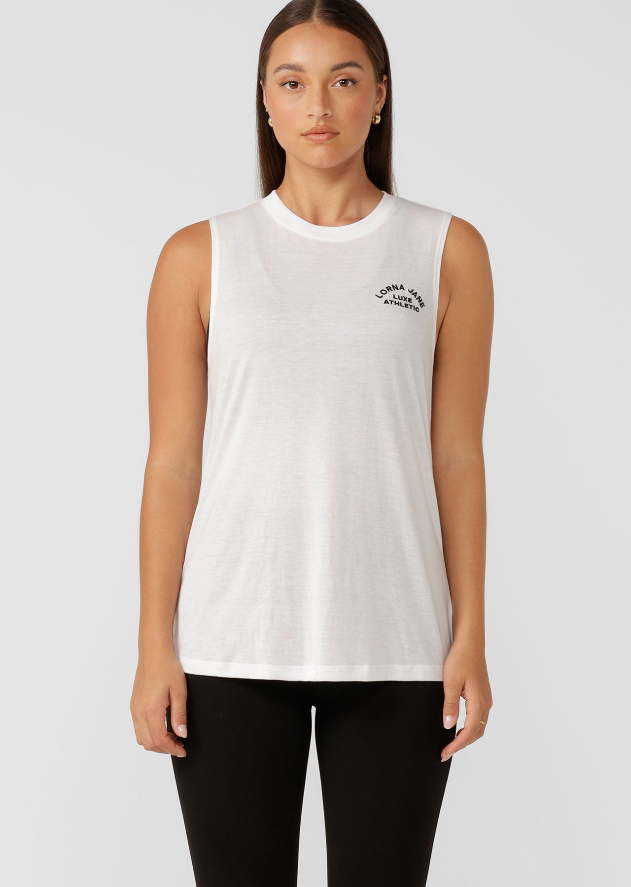 Lorna Jane Lotus Muscle Tank - White