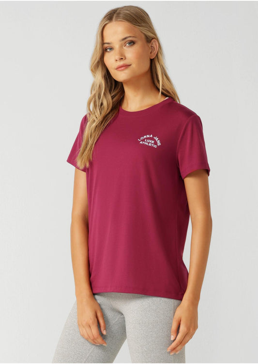 Lorna Jane Lotus T-Shirt - Berry Red