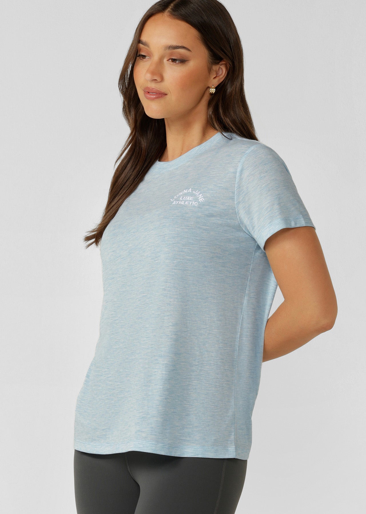 Lorna Jane Lotus T-Shirt - Island Blue Marl