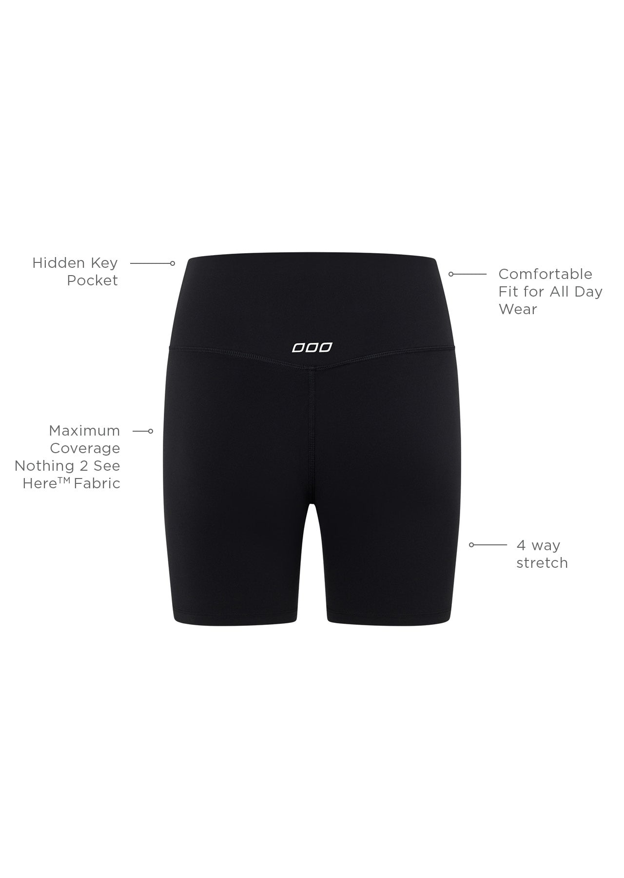 Lorna Jane Lotus 19cm Bike Shorts - Black