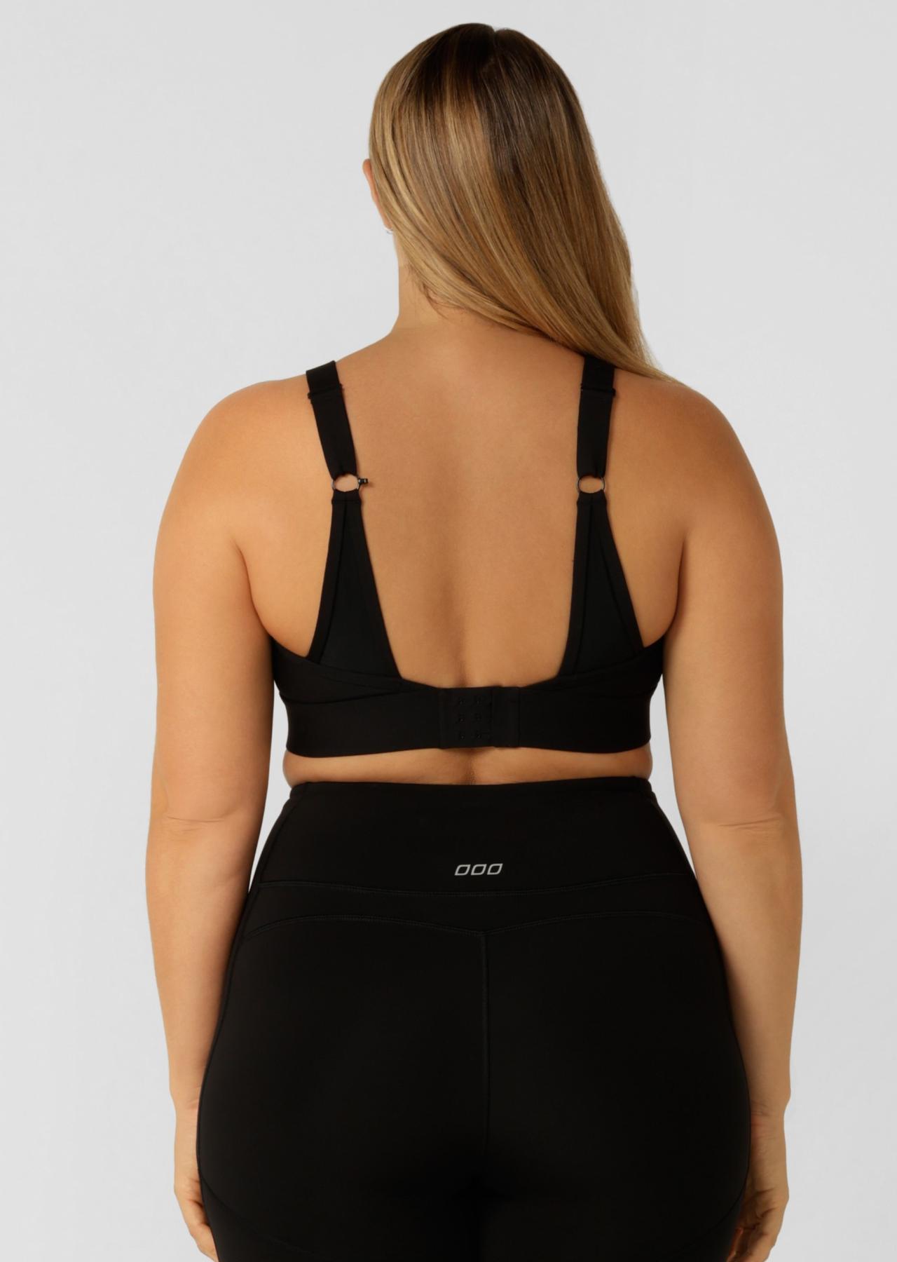 Lorna Jane Zip & Go Sports Bra - Black