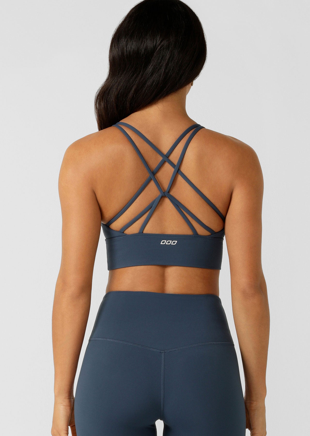 Lorna Jane Lotus Longline Sports Bra - Pale Indigo