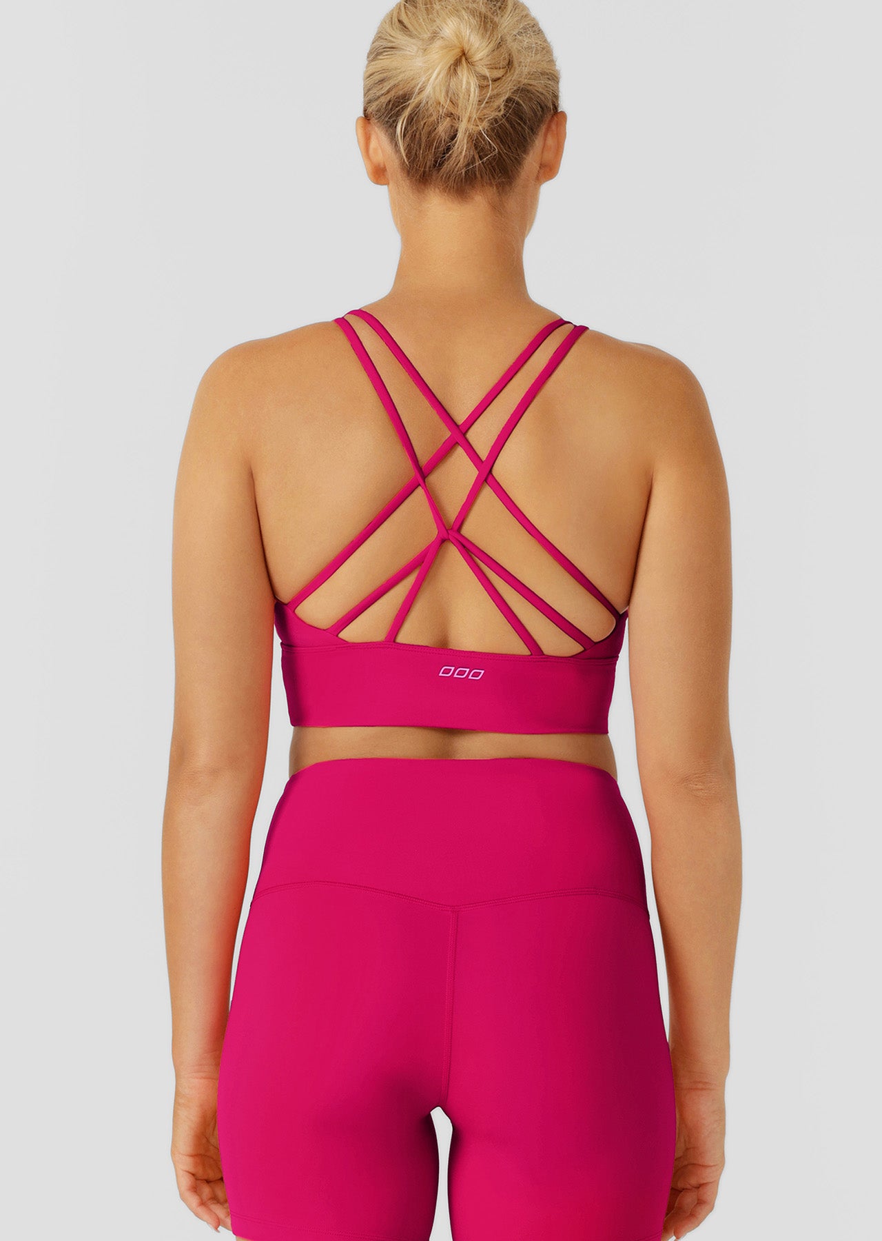 Lorna Jane Lotus Longline Sports Bra - Vivid Pink