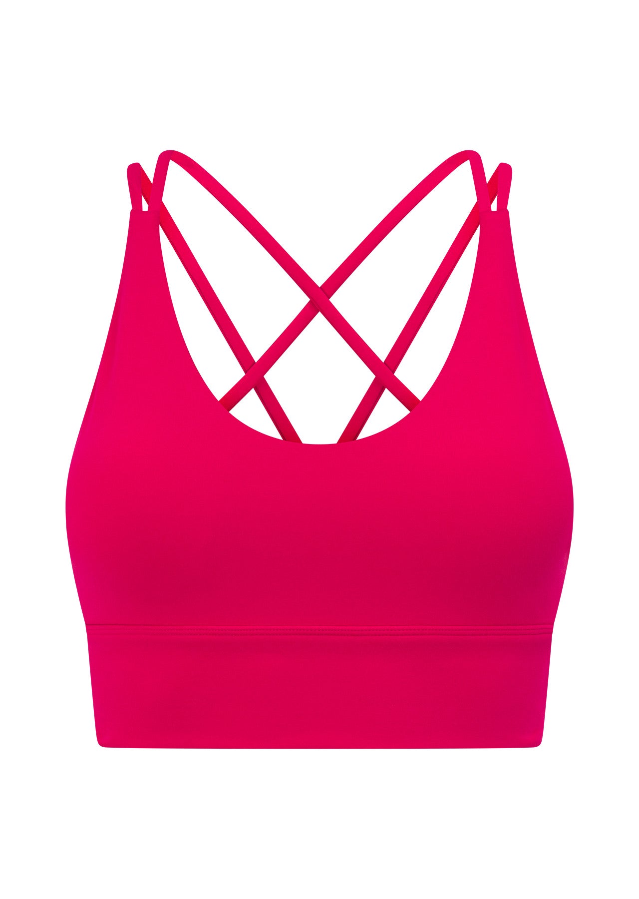 Lorna Jane Lotus Longline Sports Bra - Vivid Pink