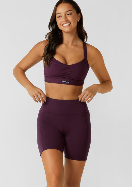 Lorna Jane Amy Phone Pocket Tech Bike Shorts - Dark Grape