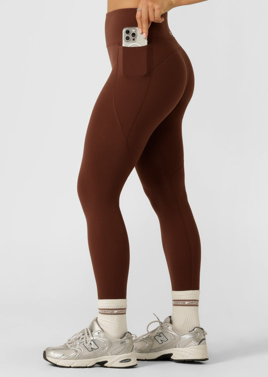 Lorna Jane Amy Phone Pocket Tech Ankle Biter Leggings - Truffle