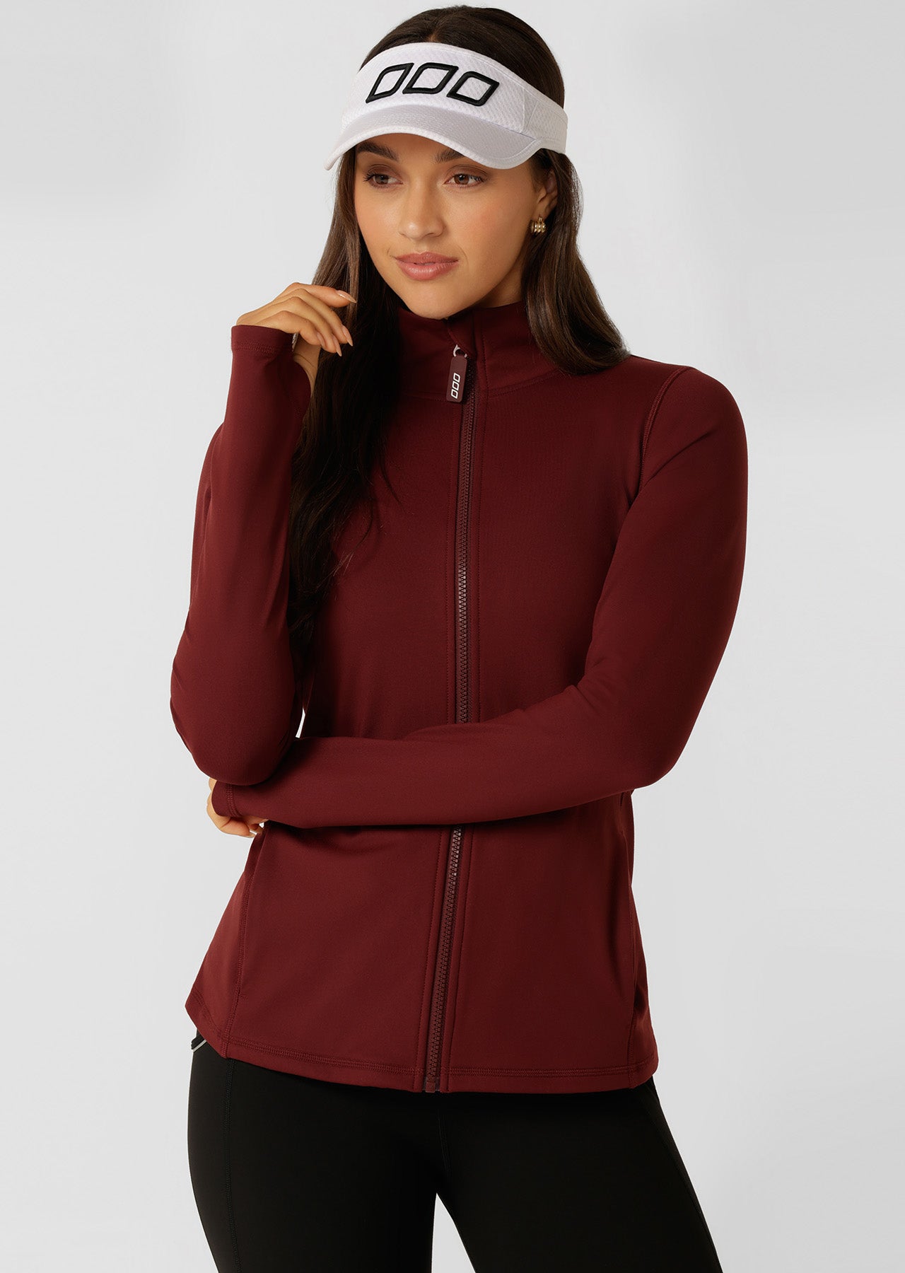 Lorna Jane Amy Thermal Active Zip Through Jacket - Dark Ruby
