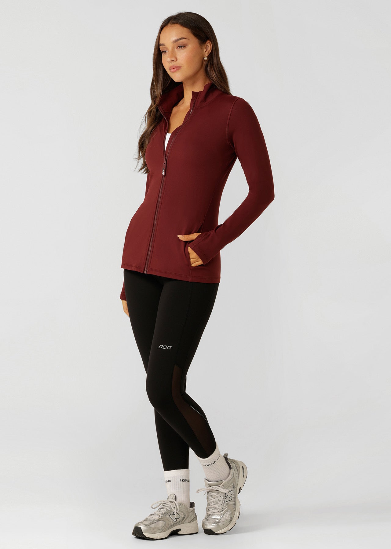 Lorna Jane Amy Thermal Active Zip Through Jacket - Dark Ruby