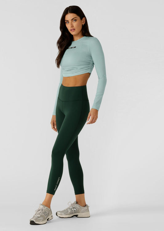 Lorna Jane Lotus No Chafe Ankle Biter Leggings - Dark Green