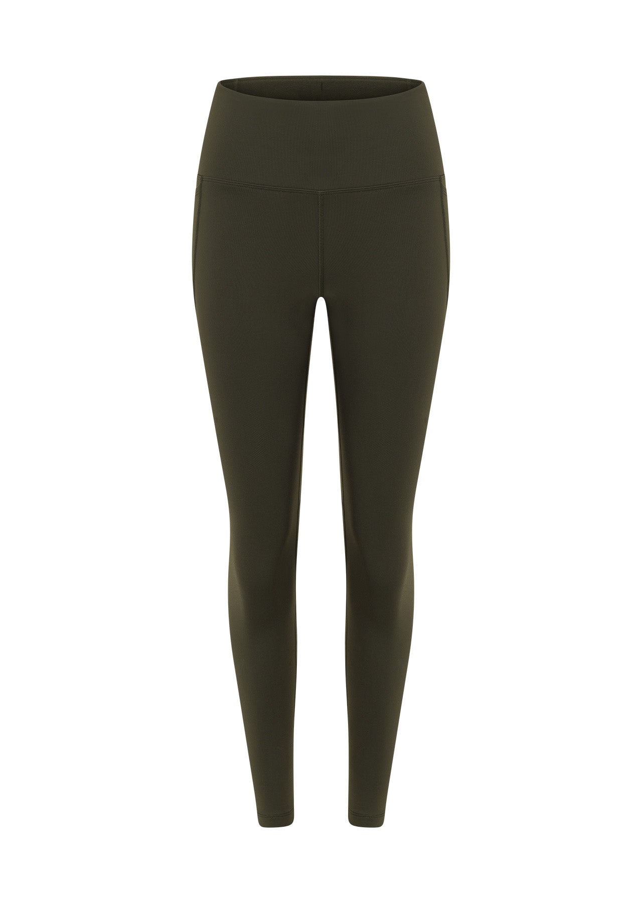 Lorna Jane Amy Thermal Phone Pocket Ankle Biter Leggings - Dark Luxury Green