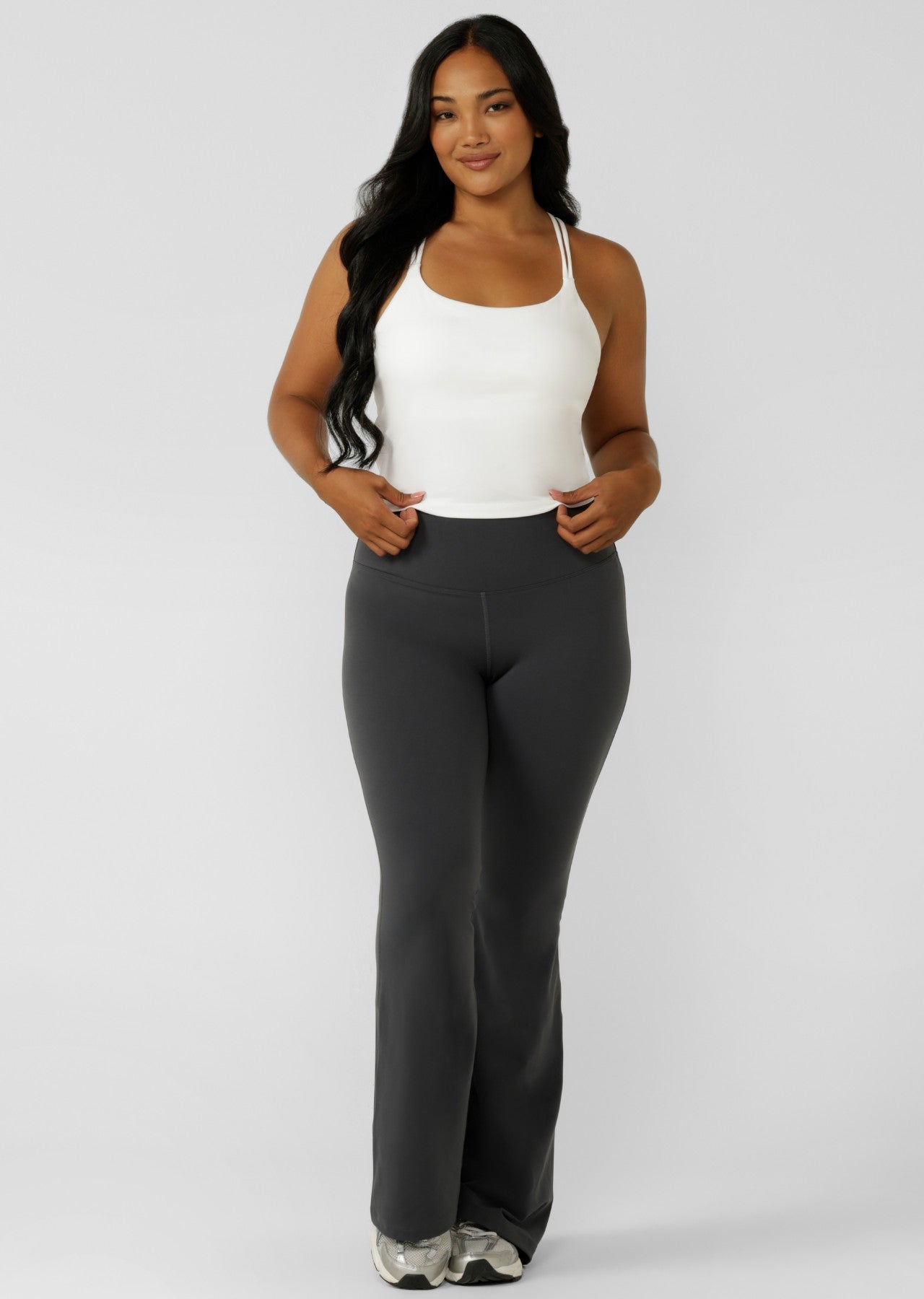 Lorna Jane Lotus Flared Leggings - Dark Titanium