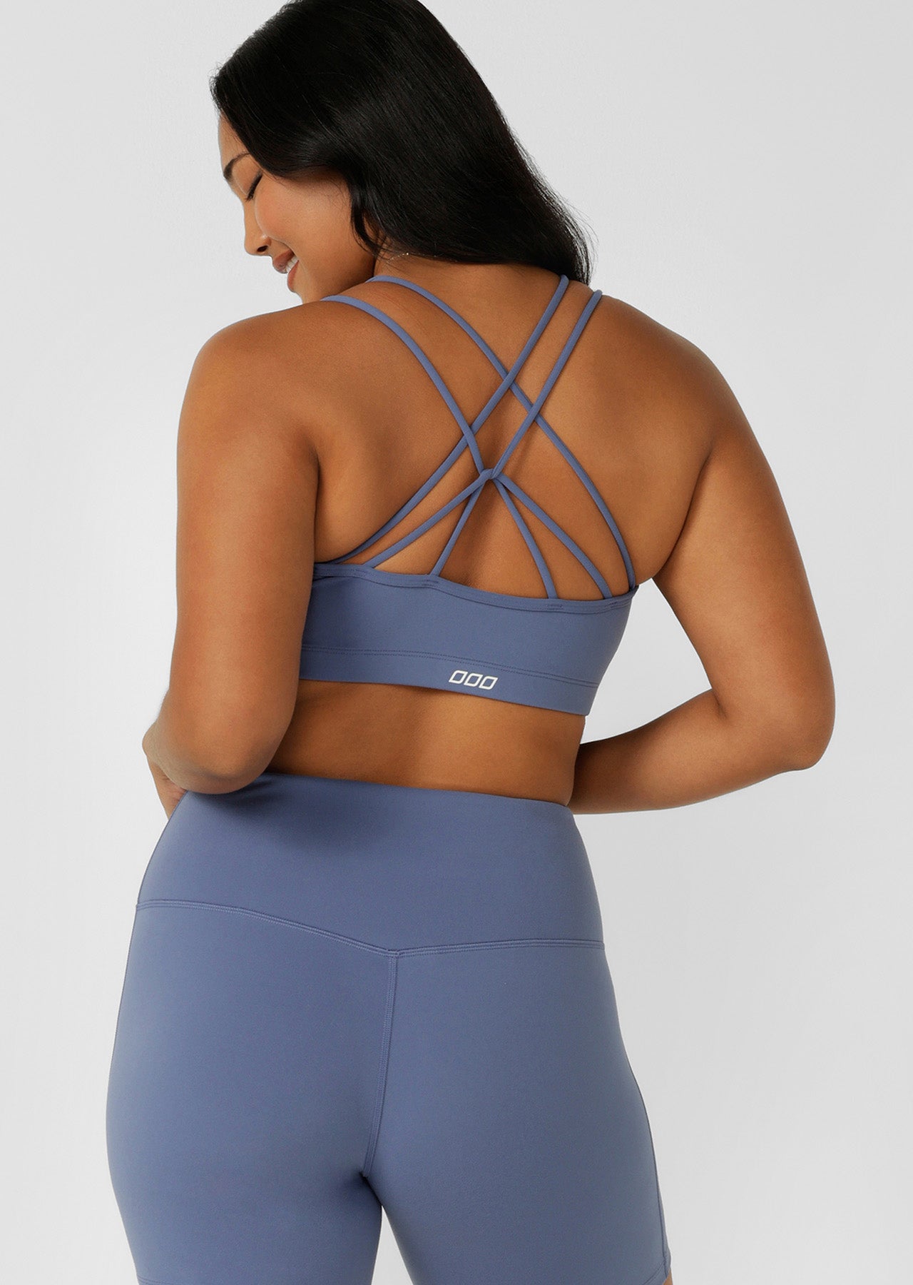 Lorna Jane Lotus Cropped Sports Bra - Misty Blue
