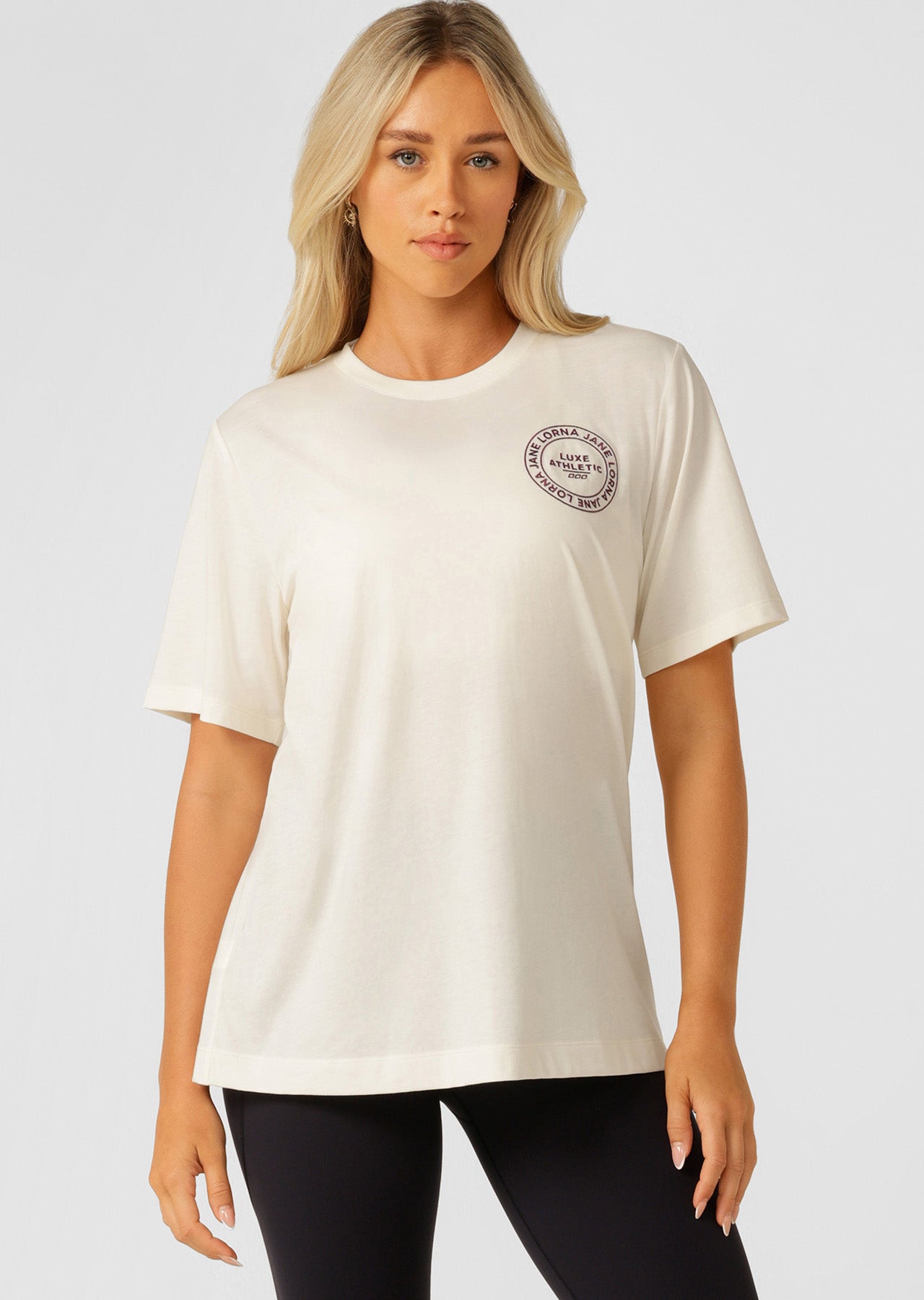 Lorna Jane Lotus Relaxed Tee - Cream