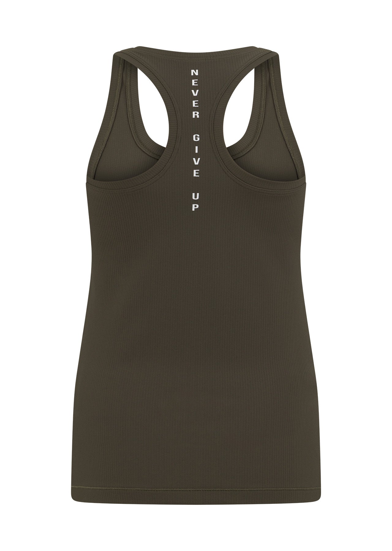 Lorna Jane Amy Fitted Active Rib Tank - Dark Khaki Haze