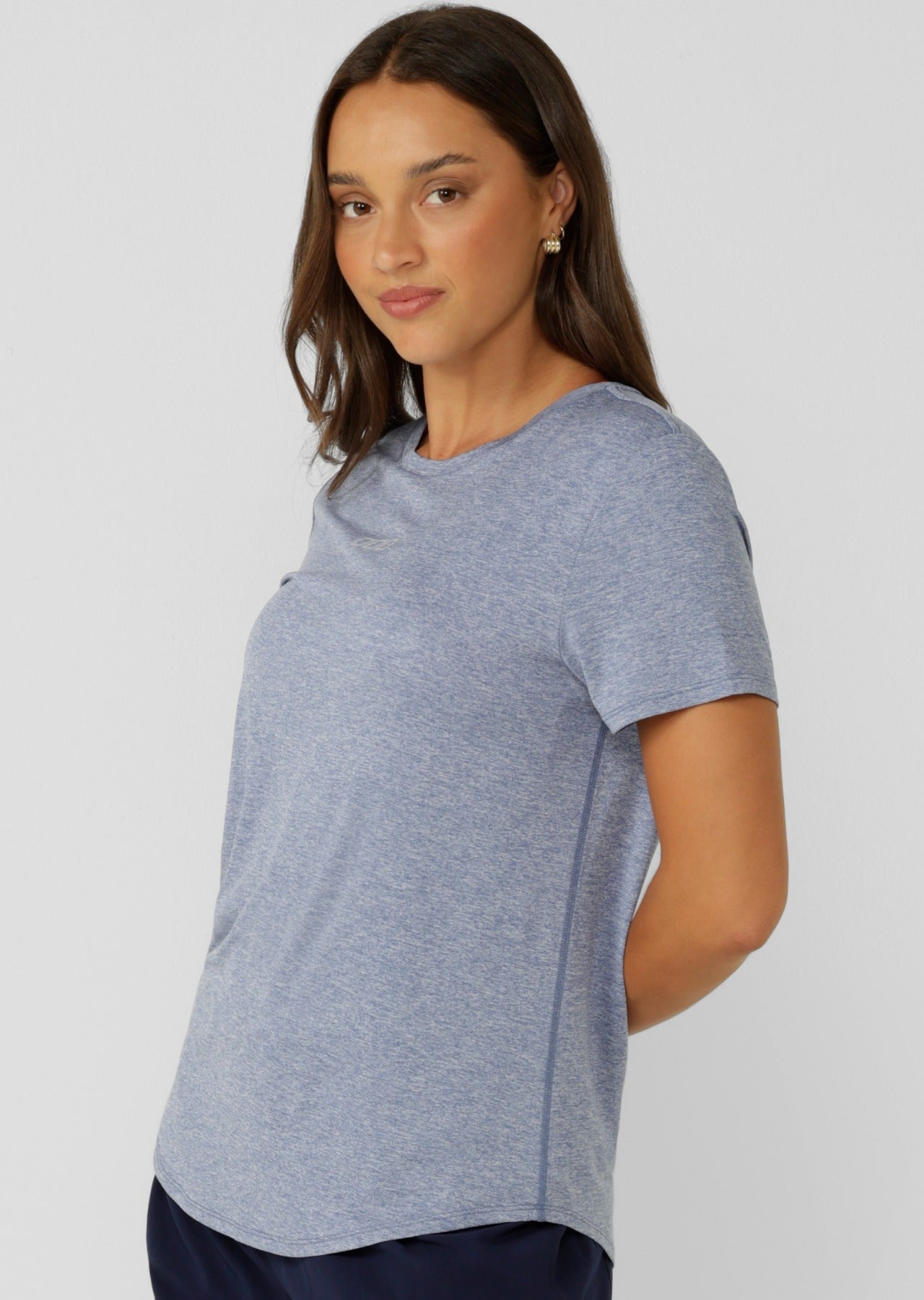 Lorna Jane Amy Dynamic Active T-Shirt - Light Misty Blue Marl